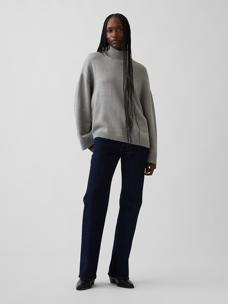 Image number 2 showing, 100% Cotton Oversized Turtleneck Sweater