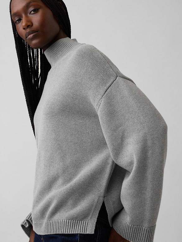 100% Cotton Oversized Turtleneck Sweater