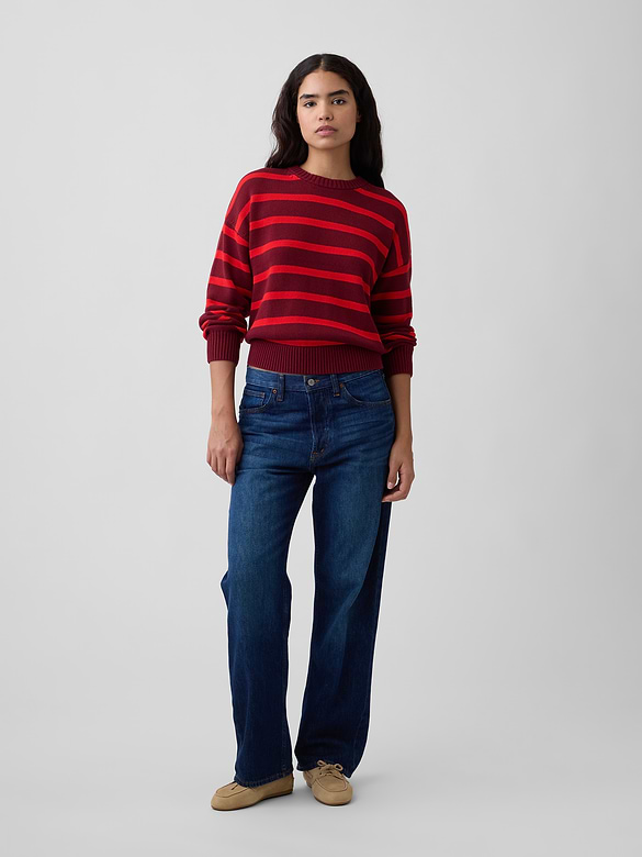 Relaxed Stripe Crewneck Sweater