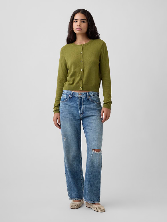 CashSoft Crewneck Cardigan