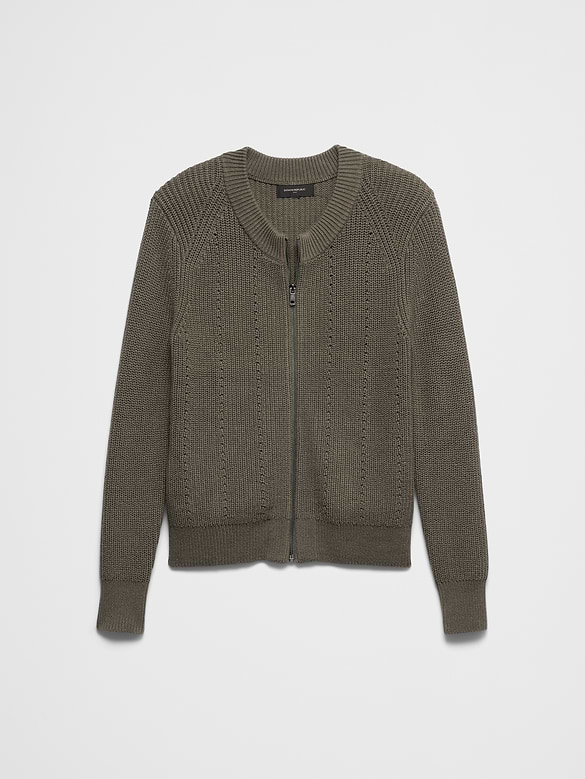 Cotton Bomber Sweater