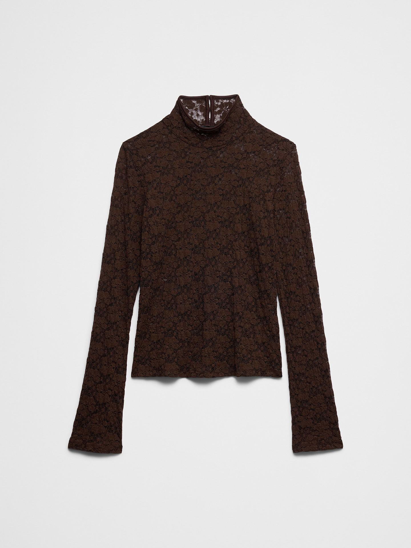 Image number 4 showing, Lace Puckered Turtle-Neck Top