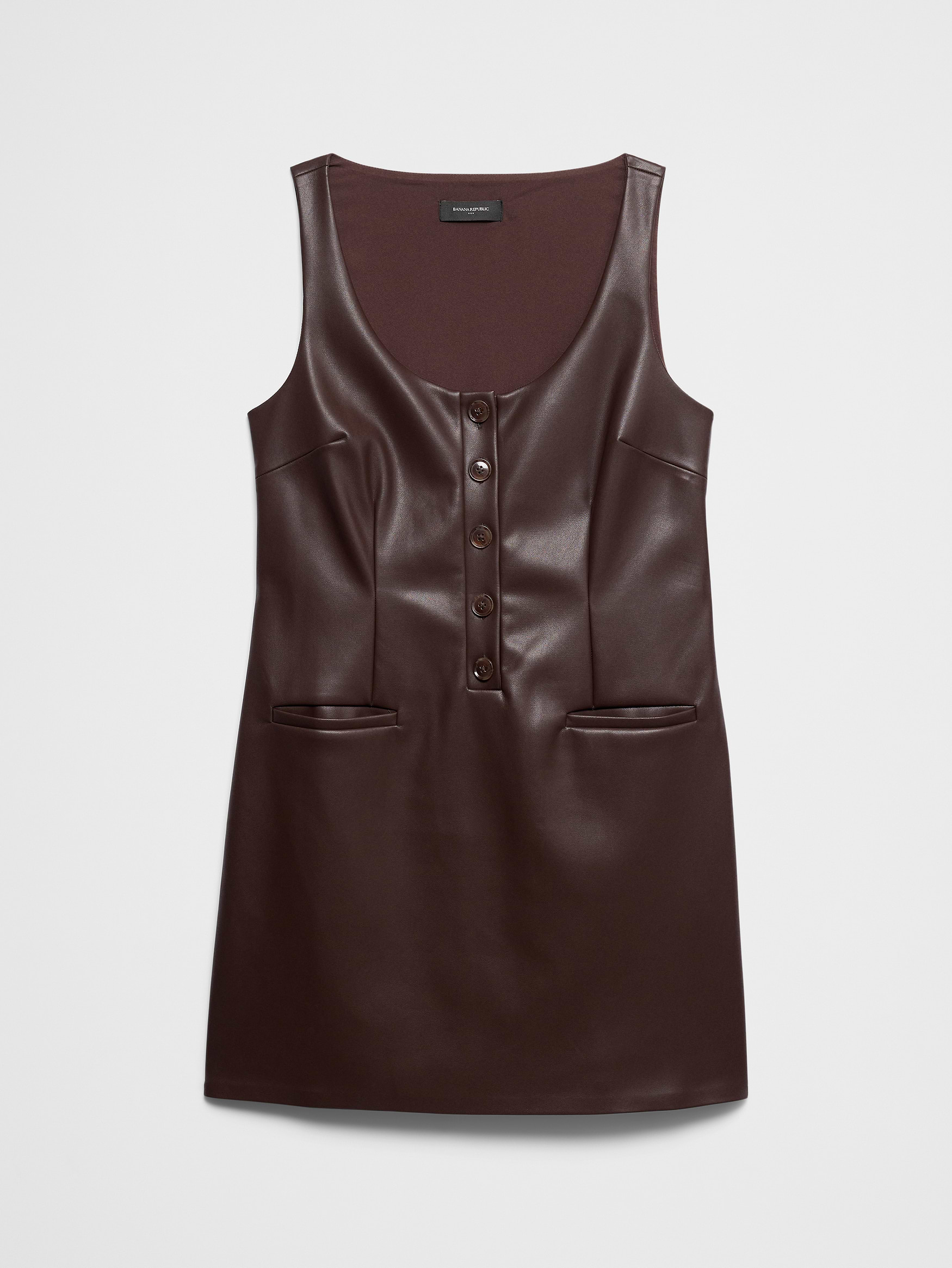Image number 4 showing, Vegan Leather Layering Mini Dress
