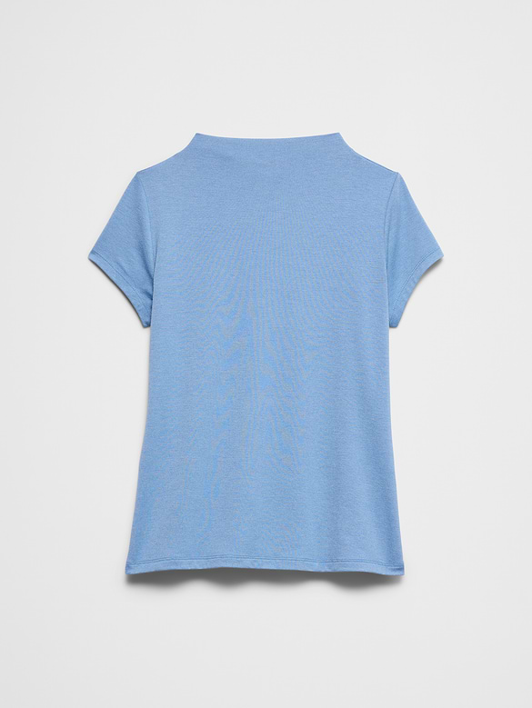 Jersey Mock-Neck T-Shirt