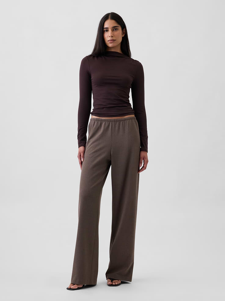 Image number 2 showing, CloseKnit Jersey Funnel-Neck Ruched T-Shirt