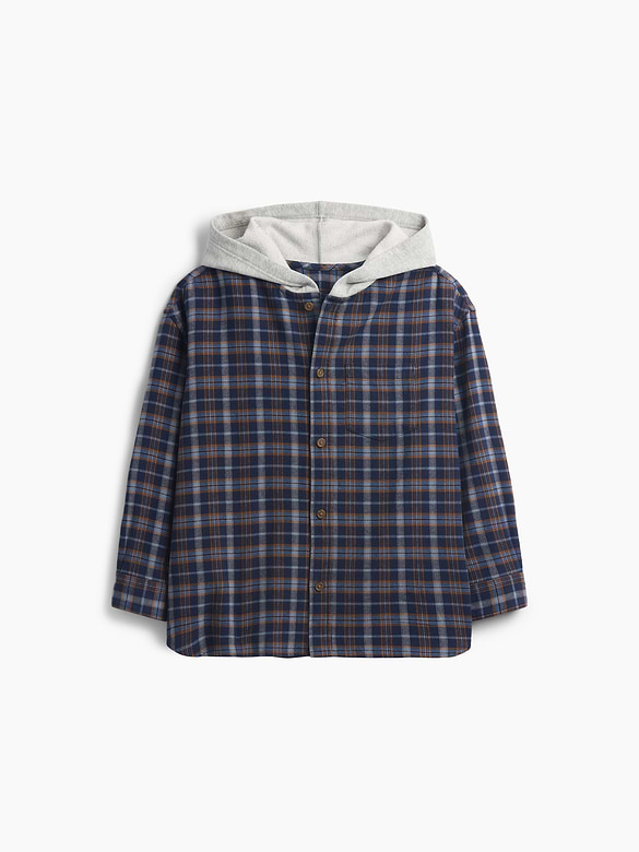 Kids Hooded Flannel Shirt