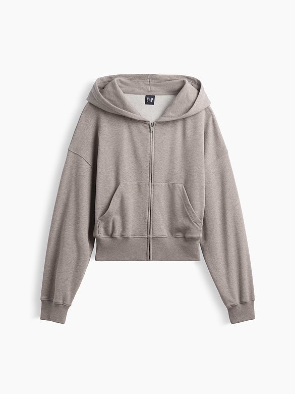 VintageSoft Terry Oversized Wedge Zip Hoodie