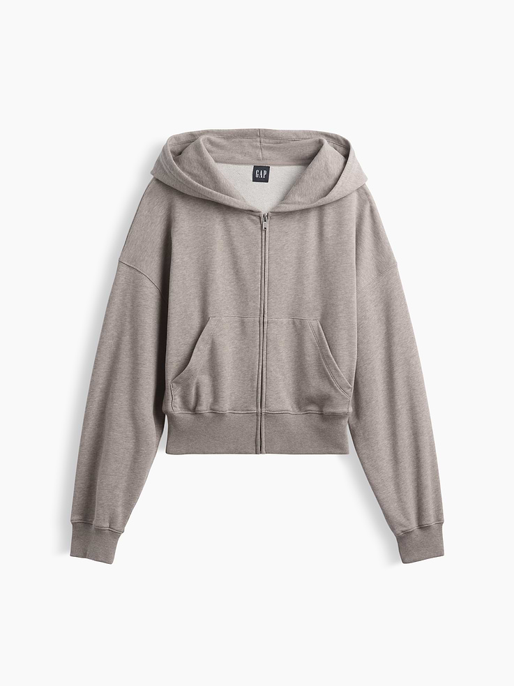Image 7 of 7, VintageSoft Terry Oversized Wedge Zip Hoodie