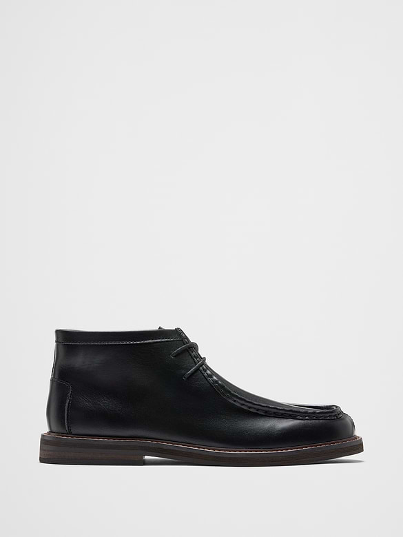 Vegan Leather Moc Toe Chukka