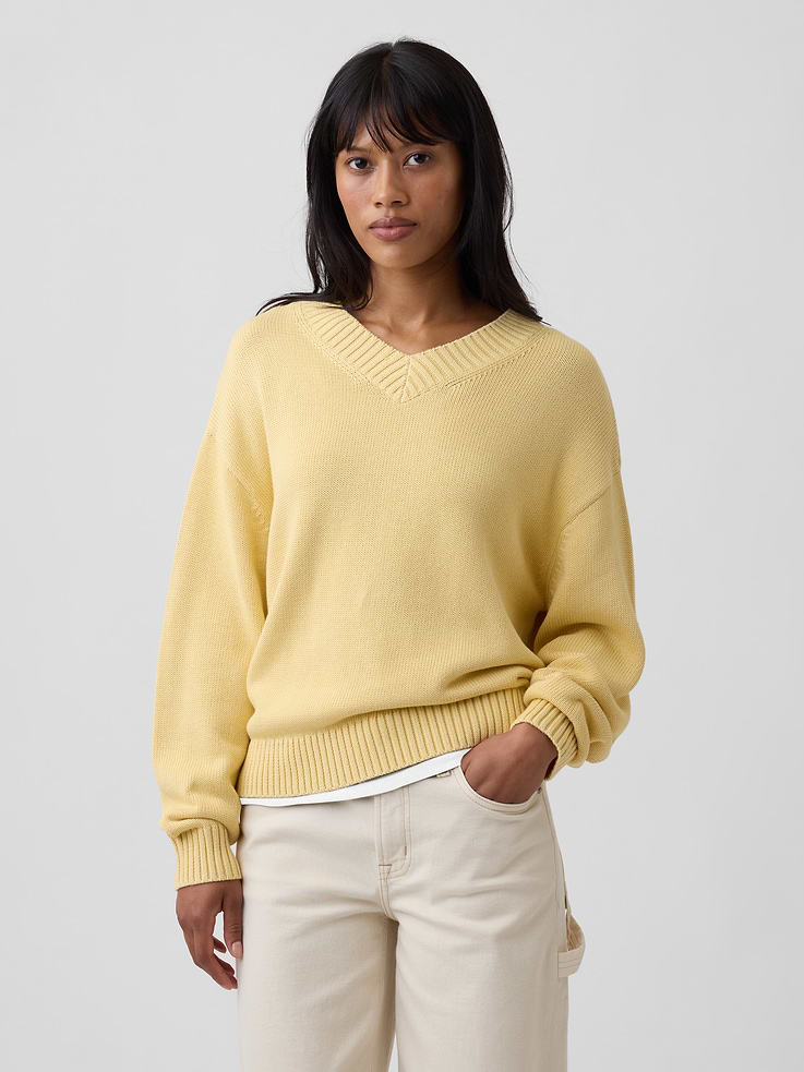 Image number 1 showing, Oversized V-Neck Sweater