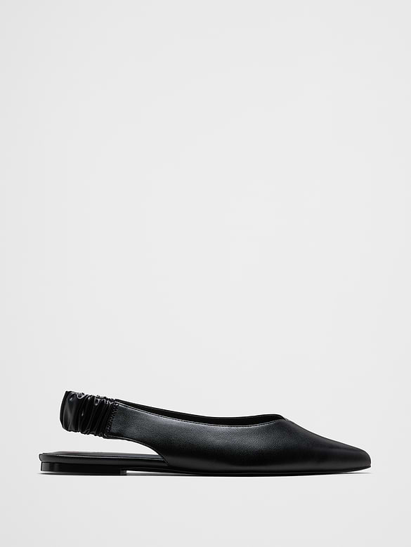 Vegan Leather Pointed Slingback Mule