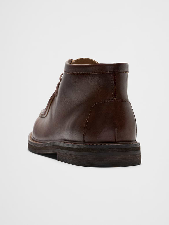 Vegan Leather Moc Toe Chukka