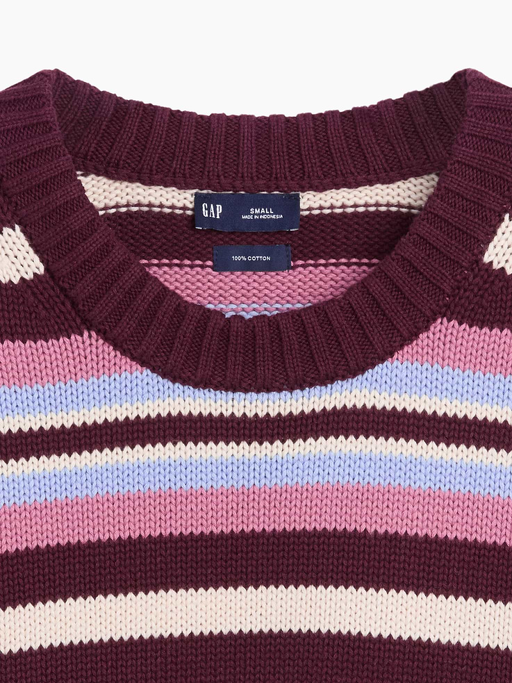 Image number 4 showing, 100% Cotton Oversized Crop Sweater