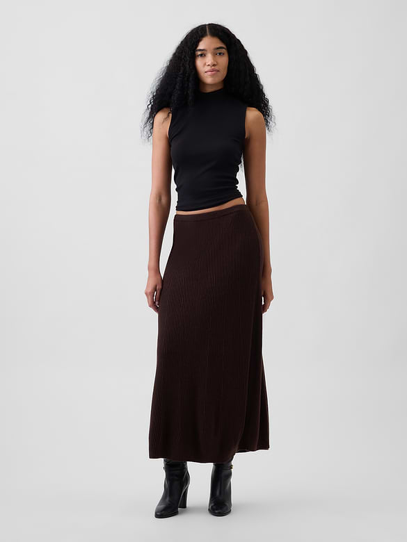 CashSoft Rib Maxi Sweater Skirt