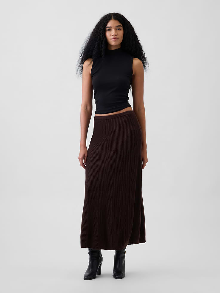 Image number 1 showing, CashSoft Rib Maxi Sweater Skirt