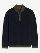 Image 3 of 3, Wool-Blend Snap-Button Pullover Sweater