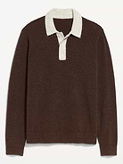 Image 3 of 3, Long-Sleeve Wool-Blend Polo Sweater
