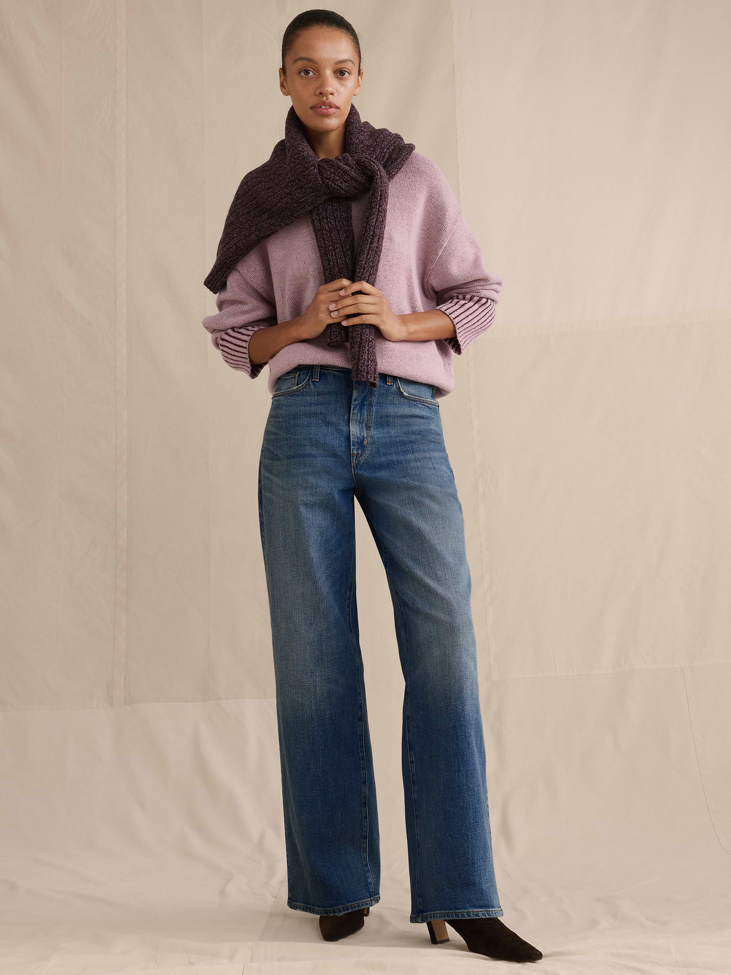 Image number 1 showing, High-Rise Relaxed Wide-Leg Jean