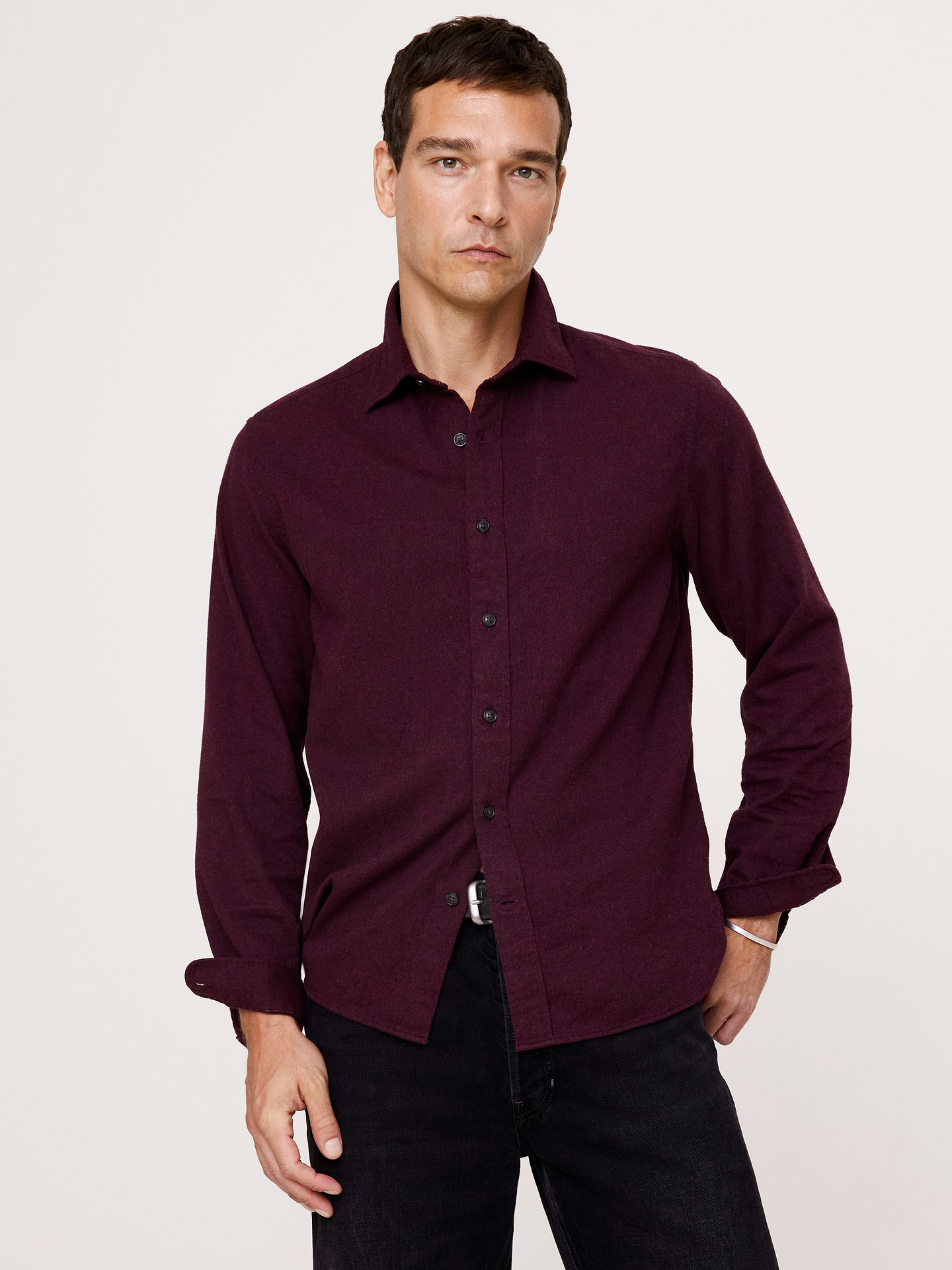 Image number 1 showing, Standard-Fit Lightweight Flannel Shirt