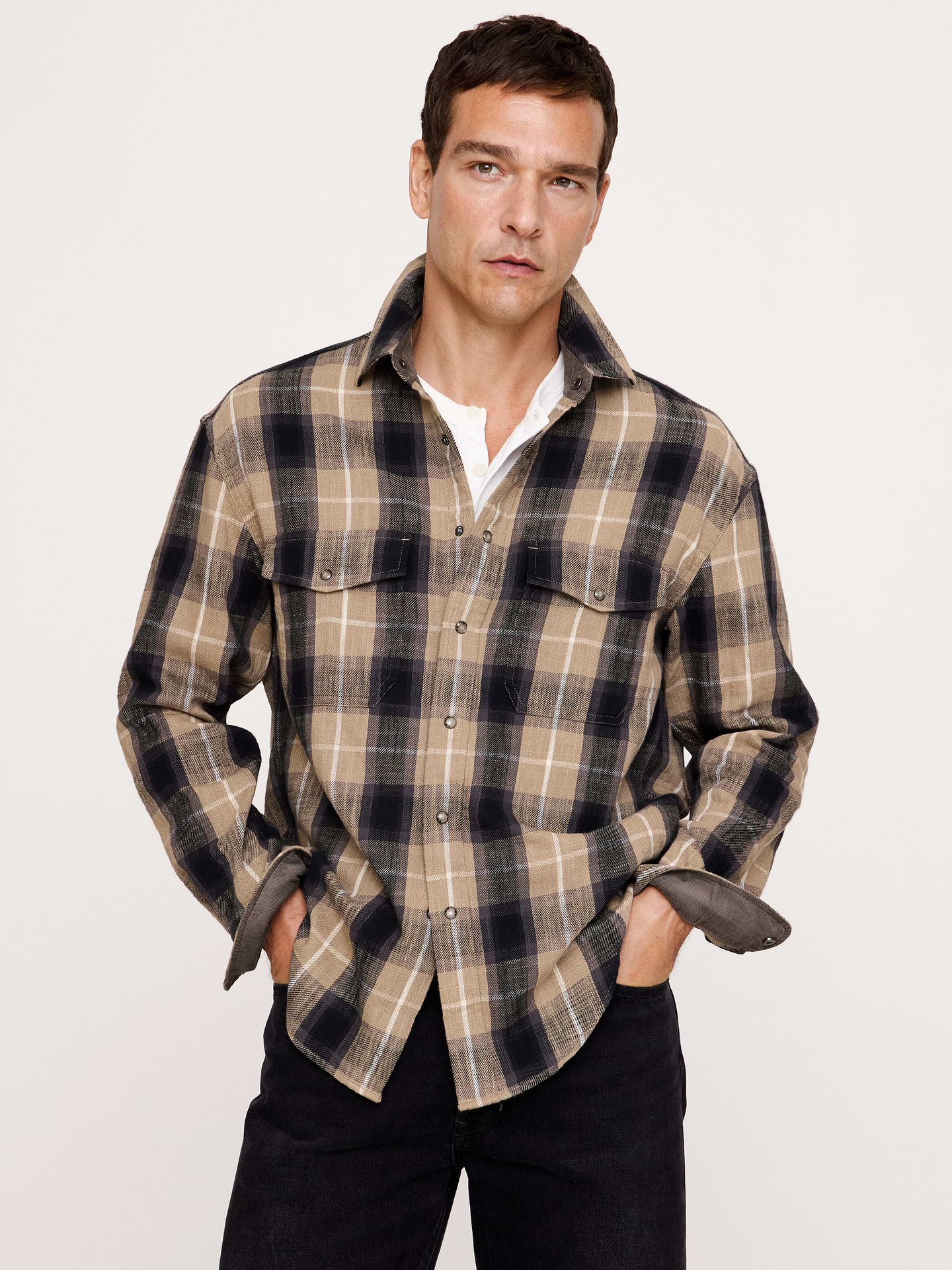 Image number 1 showing, Relaxed-Fit Flannel Utility Shirt