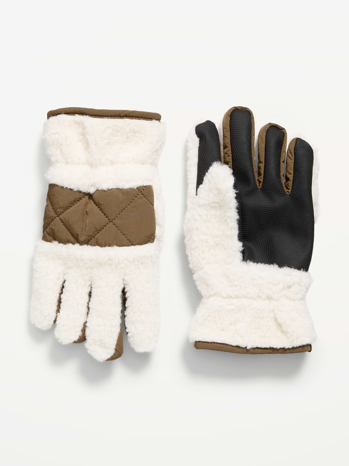 Cozy Sherpa Quilted Gloves for Kids