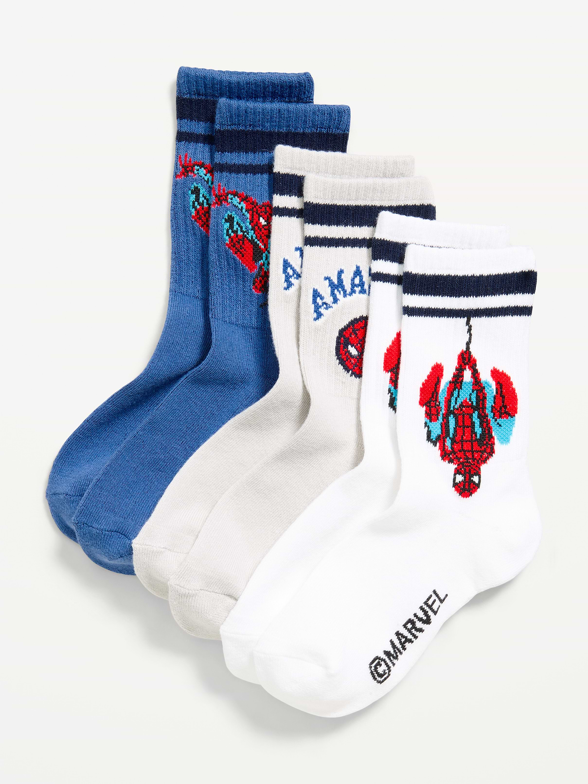 Marvel™ Spider-Man Gender-Neutral Crew Socks 3-Pack for Kids