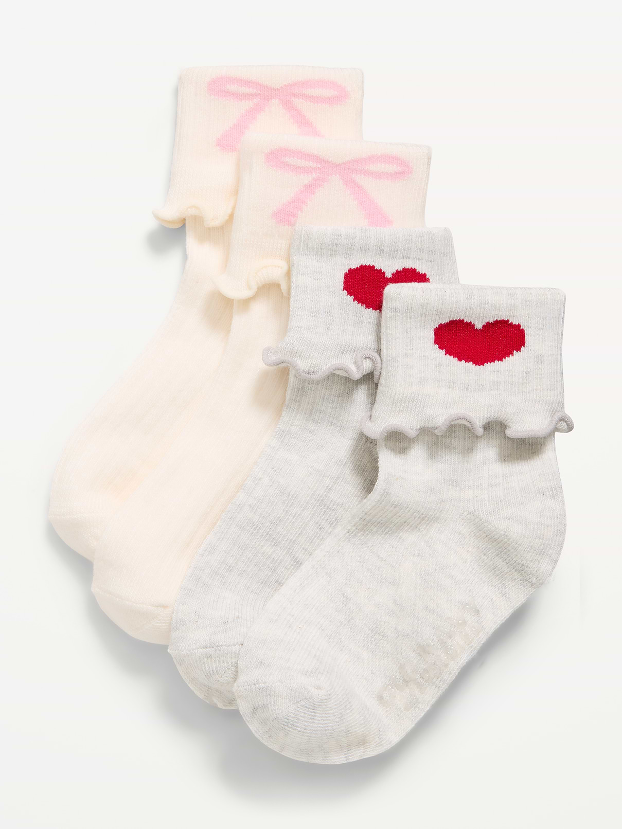 Ruffle-Cuff Crew Socks 3-Pack for Toddler & Baby