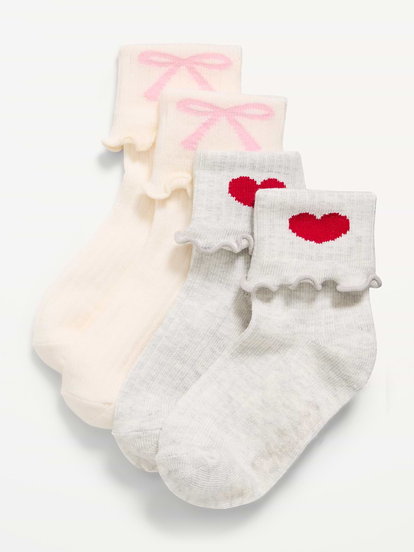 Ruffle-Cuff Crew Socks 3-Pack for Toddler & Baby