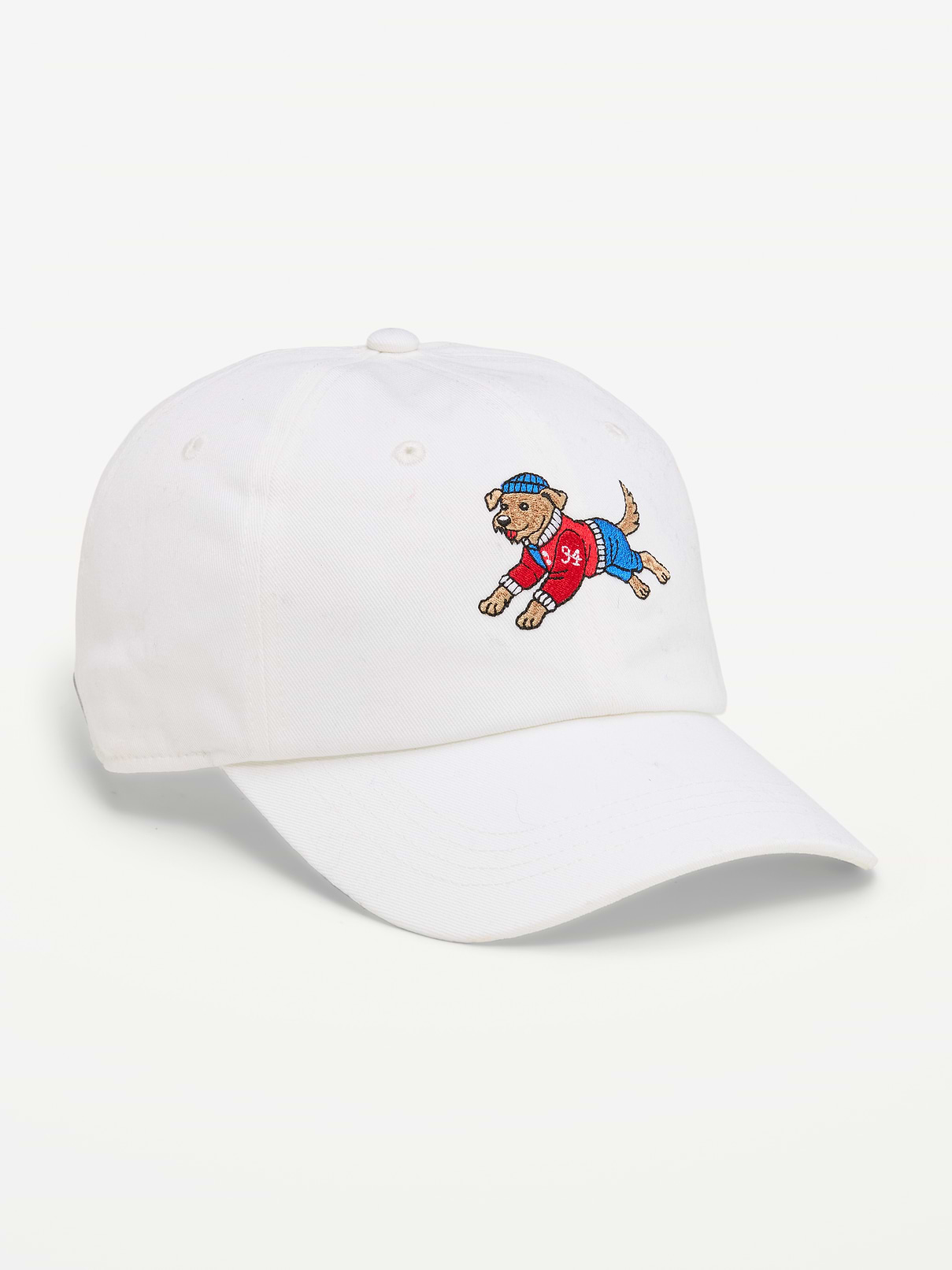 Image 1 of 1, button at crown, embroidered eyelets, curved visor, graphic at front, Product #1186685