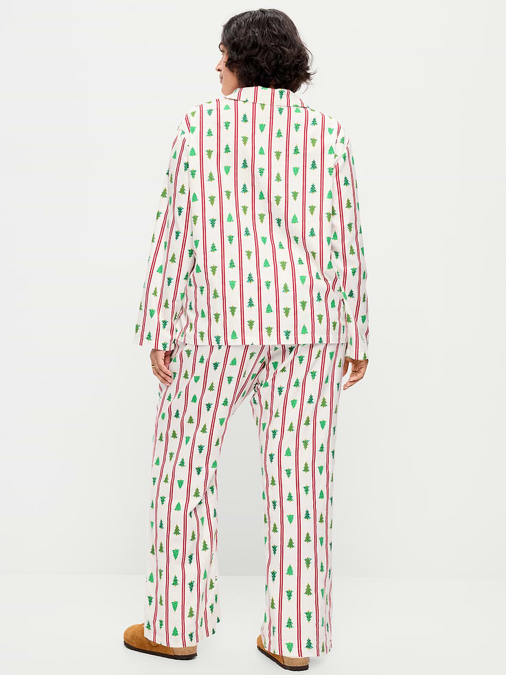 Image 8 of 8, Printed Flannel Pajama Pant Set for Women