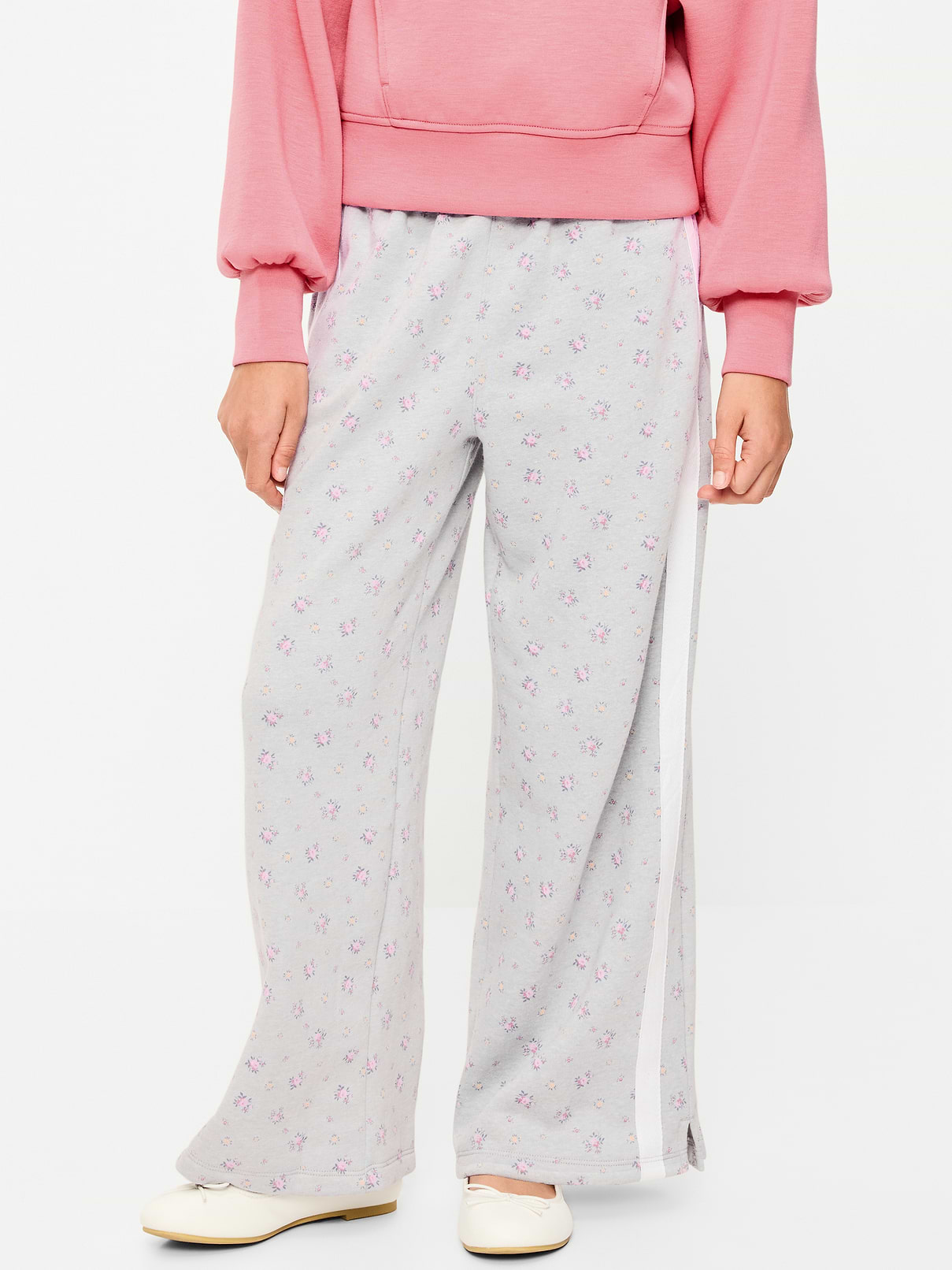 L'image numéro 1 présente Pantalon en coton ouaté rétro à coupe très généreuse à jambe large pour fille