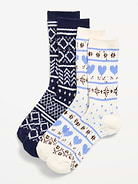 Image 1 of 2, pack includes 2 pairs of socks of varying prints, rib-knit openings, notched seams for comfort, Product #908036