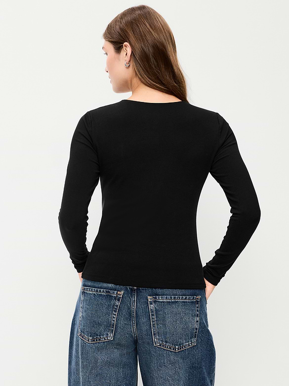 Hug Double-Layer Crew-Neck Long-Sleeve Top