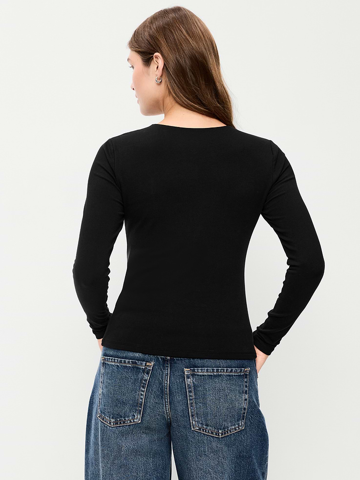 Image number 2 showing, Hug Double-Layer Crew-Neck Long-Sleeve Top