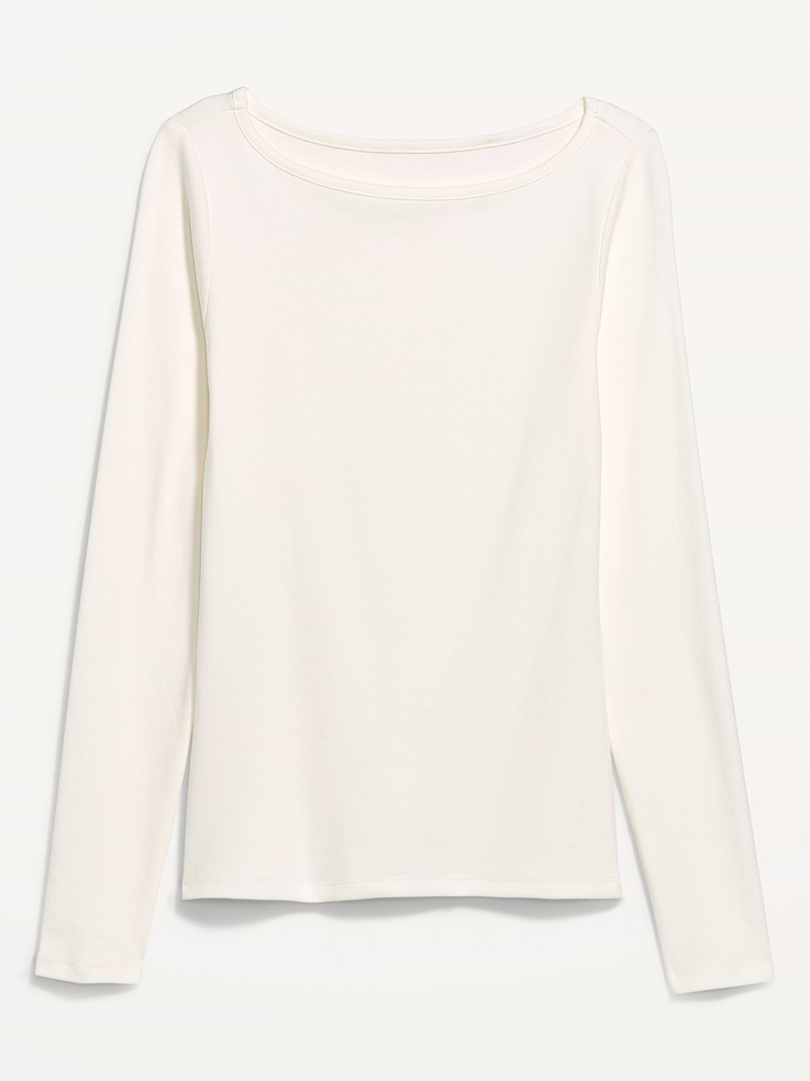 Image 4 of 8, Snug Long-Sleeve Boatneck T-Shirt