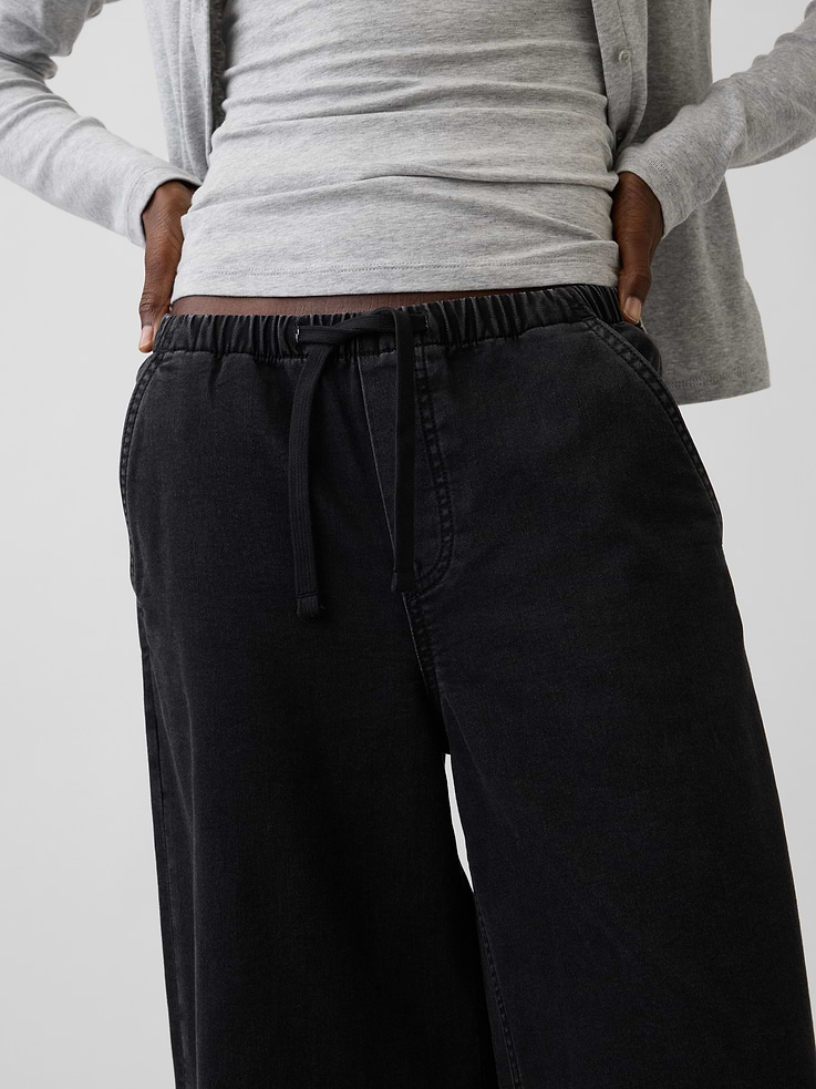 Image number 5 showing, Mid Rise Knit Easy Baggy Jeans