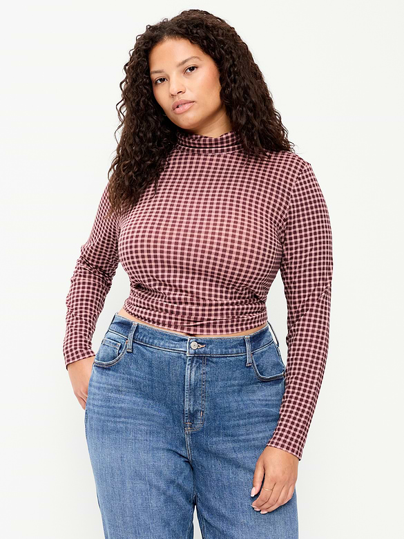 Slim-Fit Printed Turtleneck