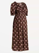 Image 2 of 2, Maternity Puff-Sleeve Maxi Dress