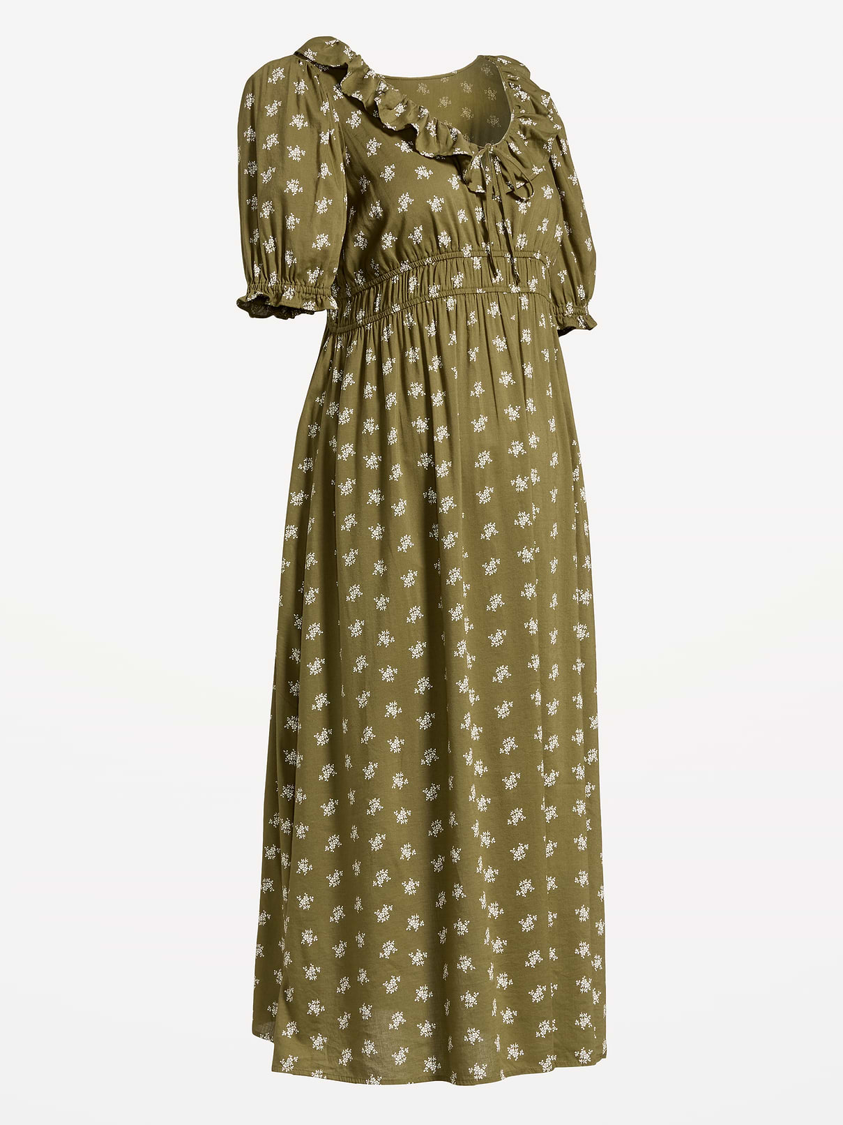 L'image numéro 2 présente Robe de maternité longue à manches bouffantes