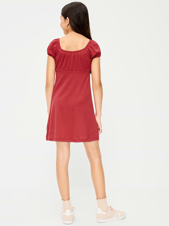 Fit and Flare Ribbed Dress for Girls