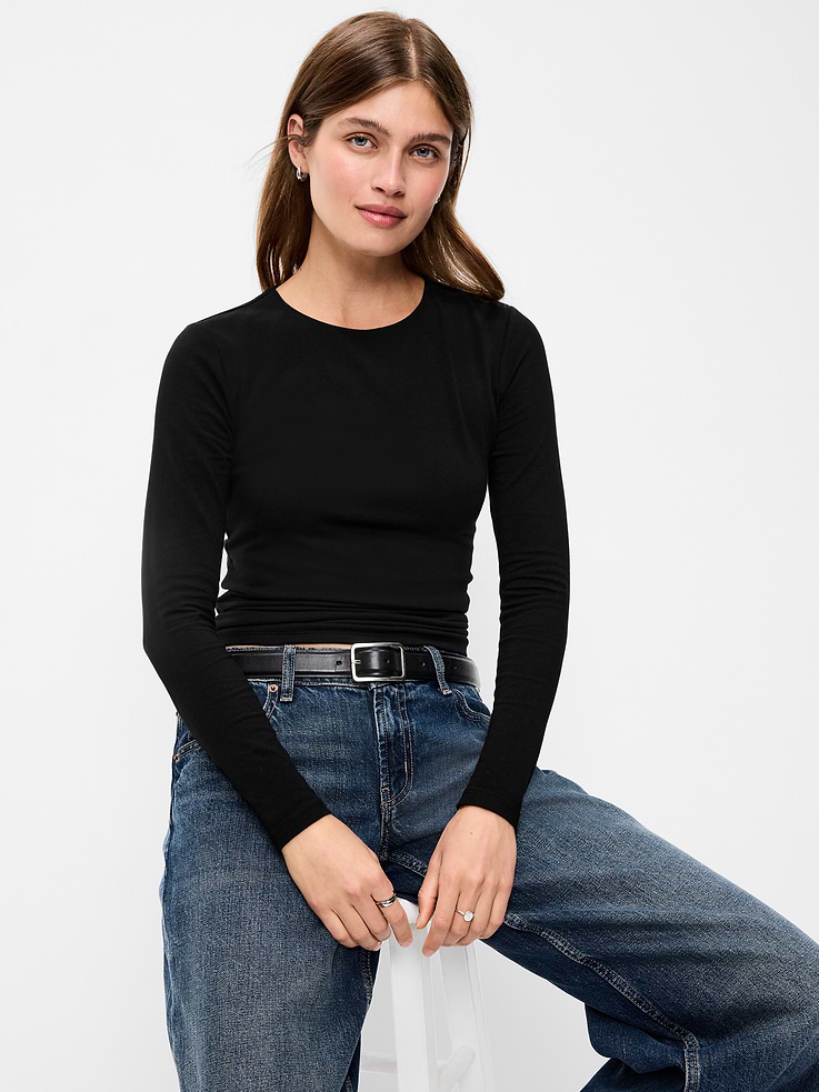 Image number 3 showing, Hug Double-Layer Crew-Neck Long-Sleeve Top