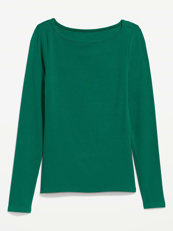 Snug Long-Sleeve Boatneck T-Shirt