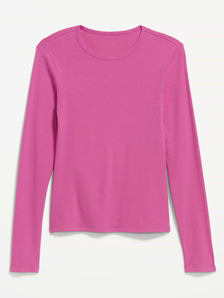 Image 4 of 8, Snug Crew-Neck Long Sleeve T-Shirt