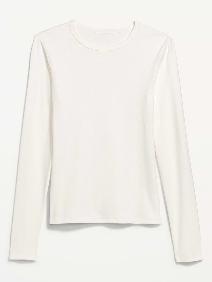 Image 4 of 8, Snug Crew-Neck Long Sleeve T-Shirt