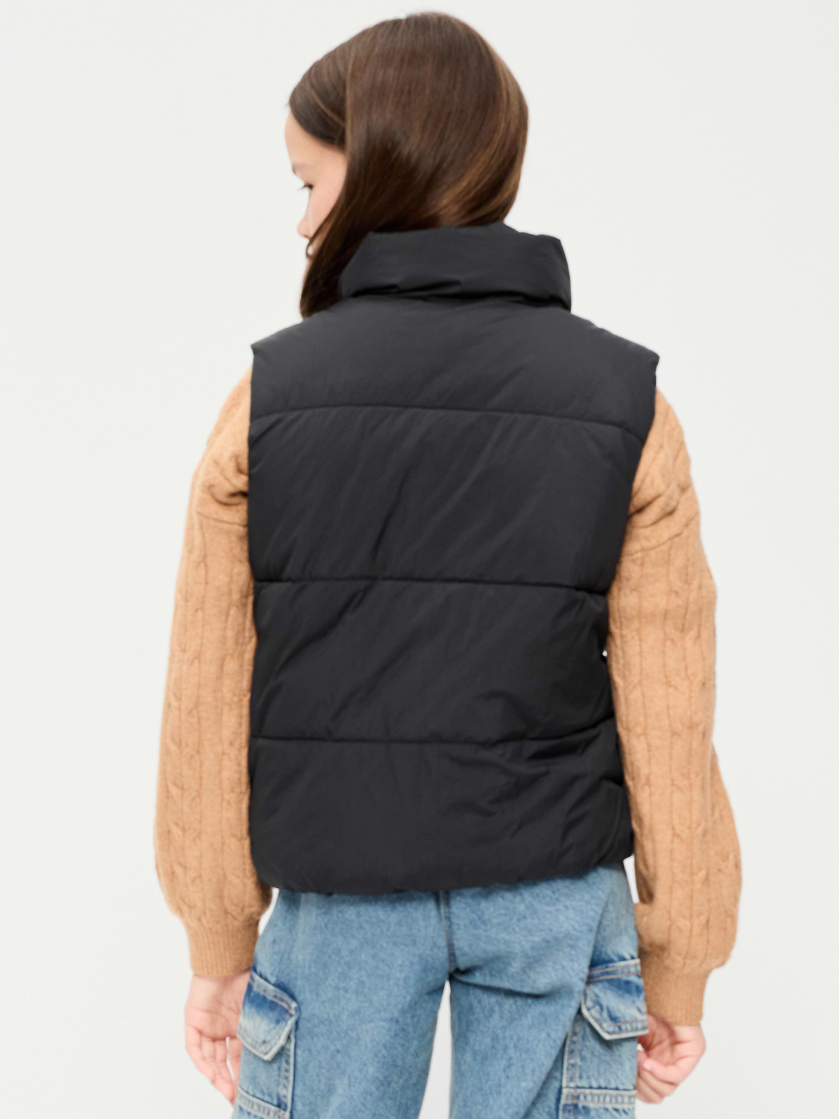 Image 2 of 3, Water-Resistant Quilted Puffer Vest for Girls