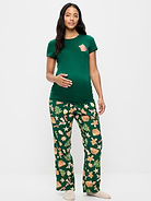 Image number 1 showing, Maternity Printed Flannel Pajama Pants