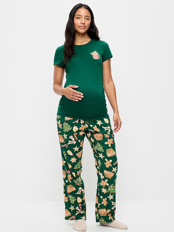 Maternity Printed Flannel Pajama Pants