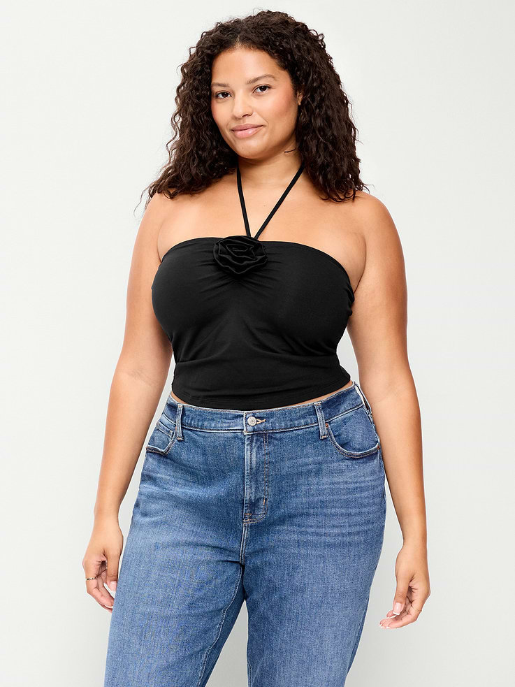 L'image numéro 8 présente Bustier à col écharpe à rosette