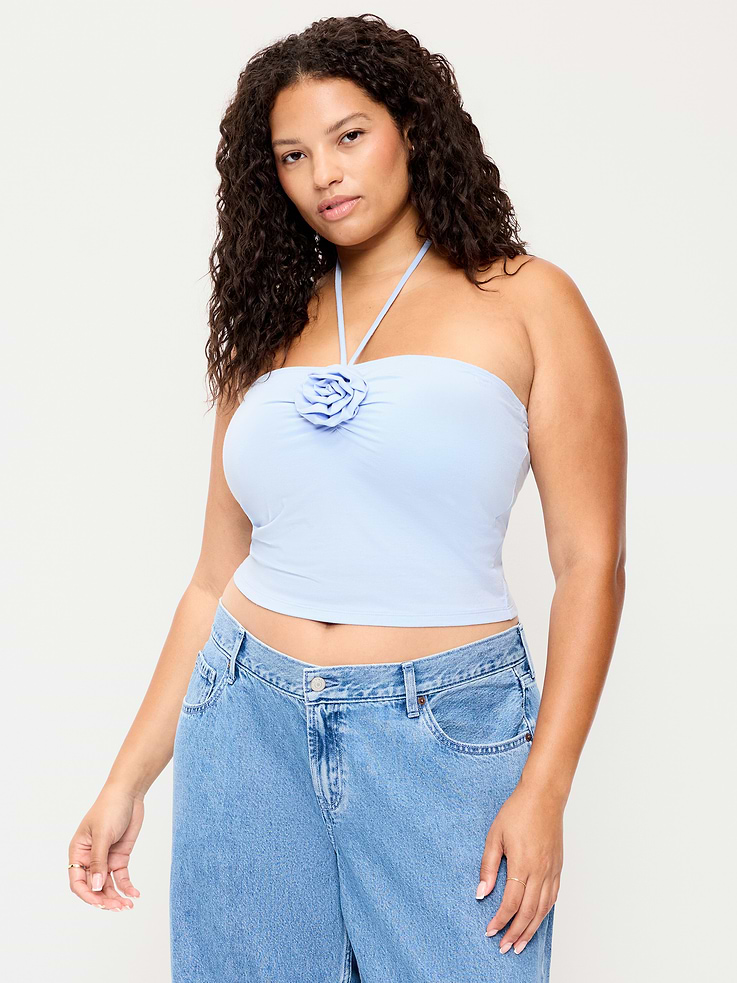 L'image numéro 8 présente Bustier à col écharpe à rosette