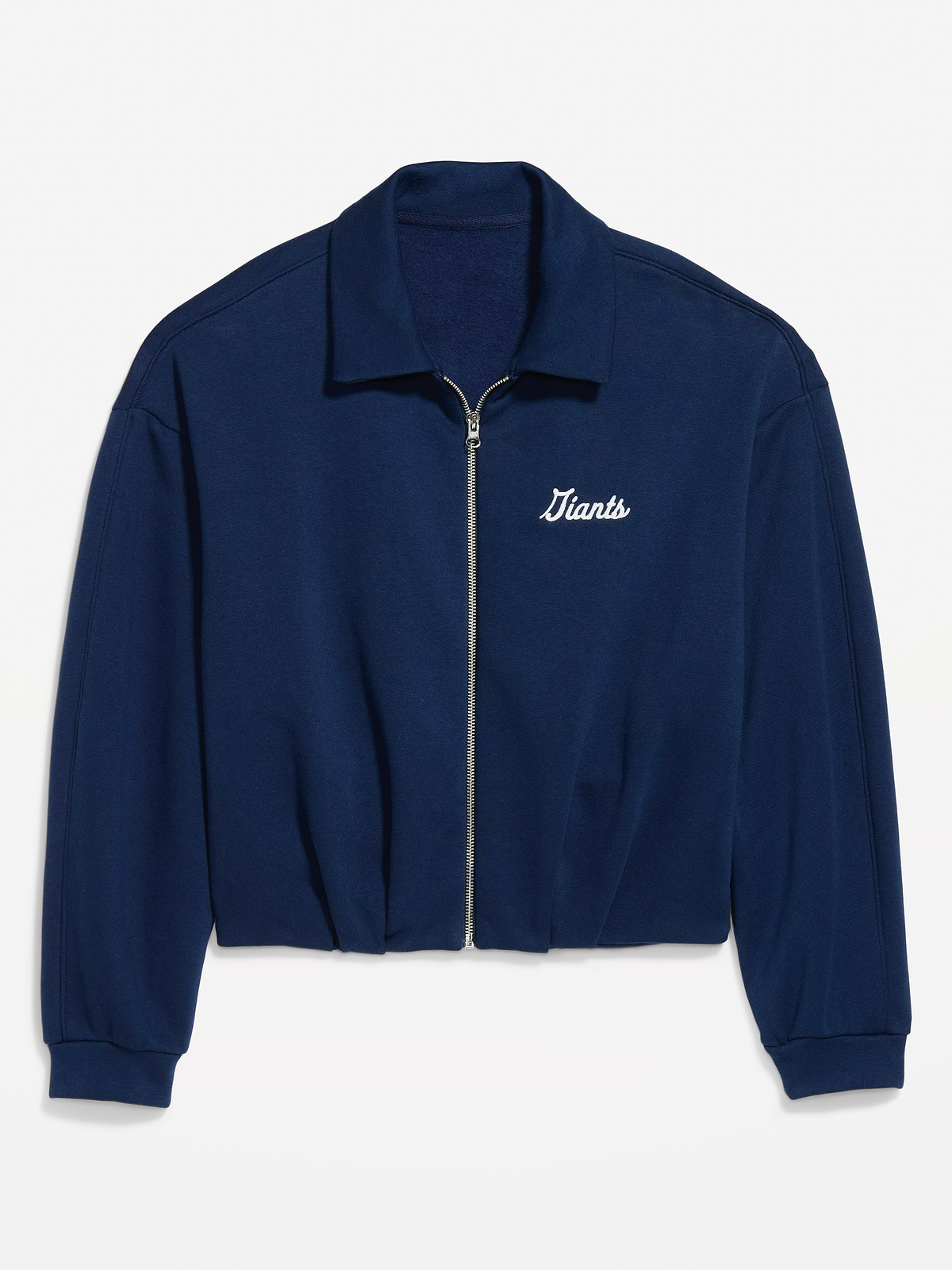 New York Giants Oversized Fleece Bomber Jacket for Women